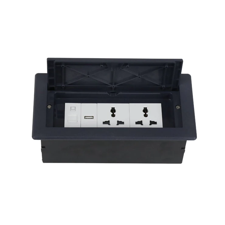 In Desk Socket 2G Universal + USB + RJ45 Data