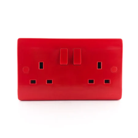 Red Twin Switch Socket