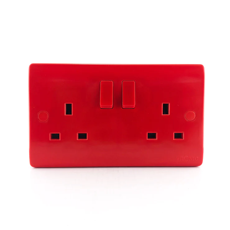 Red Twin Switch Socket