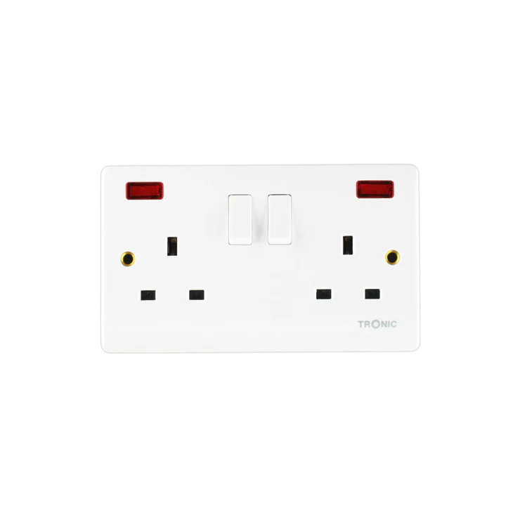 Twin Switch Socket With Neon Standard